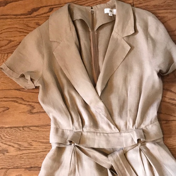 LPA tan linen romper - Picture 3 of 6